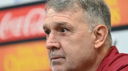 Gerardo Martino en la conferencia previa al partido contra Paraguay.