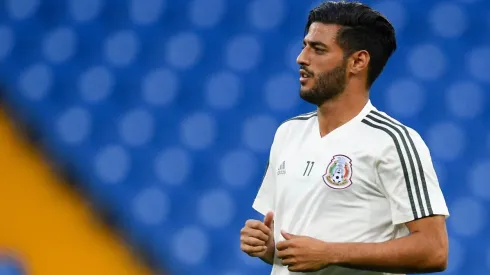 Carlos Vela en un entrenamiento de la selección mexicana en el Mundial Rusia 2018.