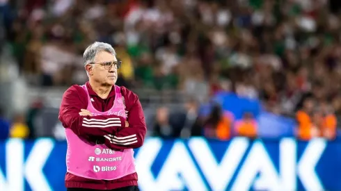 Gerardo Martino en un partido de preparación de la selección mexicana.