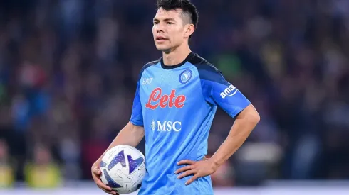 Hirving Lozano of SSC Napoli looks on during the Serie A match between Napoli and Empoli at Stadio Diego Armando Maradon