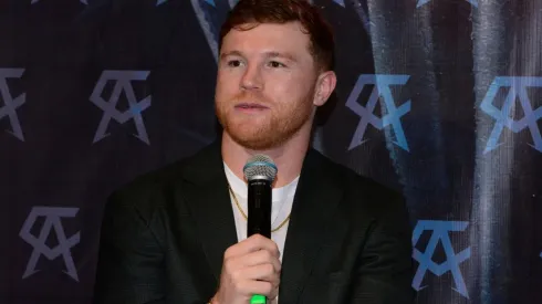 Saúl Canelo Álvarez en un evento en Ciudad de México.