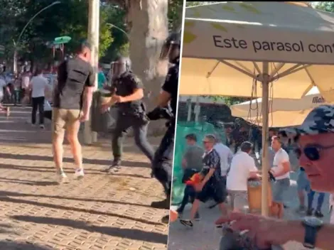 Como en la Liga MX, pelea campal entre aficionados del Real Madrid y Osasuna