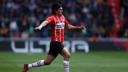 EINDHOVEN, NETHERLANDS - APRIL 10: Erick Gutierrez of PSV in action during the Dutch Eredivisie match between PSV Eindhoven and RKC Waalwijk at Philips Stadion on April 10, 2022 in Eindhoven, Netherlands. (Photo by Dean Mouhtaropoulos/Getty Images)
