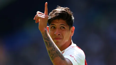 ARNHEM, NETHERLANDS - MAY 15: Edson Alvarez of AFC Ajax celebrates scoring his teams second goal of the game during the Dutch Eredivisie match between Vitesse and Ajax Amsterdam held at Gelredome on May 15, 2022 in Arnhem, Netherlands. (Photo by Dean Mouhtaropoulos/Getty Images)