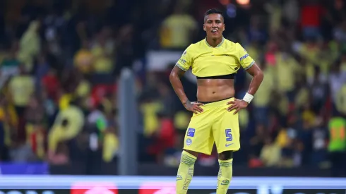 MEXICO CITY, MEXICO – OCTOBER 22: Pedro Aquino of America reacts during the semifinal second leg match between America and Touca as part of the Torneo Apertura 2022 Liga MX at Azteca on October 22, 2022 in Mexico City, Mexico. (Photo by Hector Vivas/Getty Images)