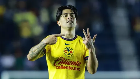 Dávila celebra su primer tanto con las Águilas.