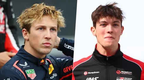 Liam Lawson y Oliver Bearman largan desde el pit lane