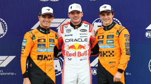 Lando Norris, Max Verstappen y Oscar Piastri