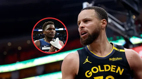 Anthony Edwards y Stephen Curry.