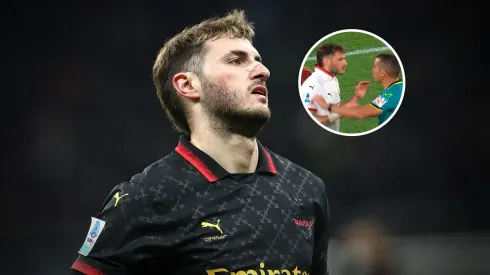 Santiago Giménez fue expulsado en Milan vs. Roma