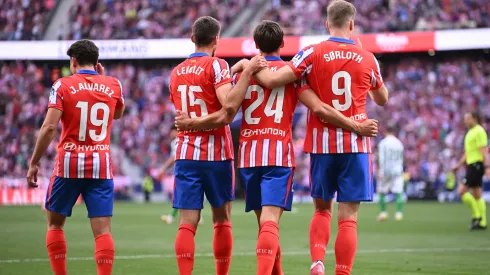 Los jugadores de Atlético de Madrid, a puro festejo.