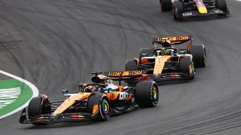 Coches de Oscar Piastri, Lando Norris y Max Verstappen en el GP de Países Bajos 2025