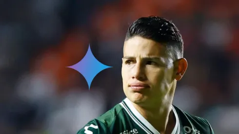 James Rodríguez y el logo de la IA Gemini.