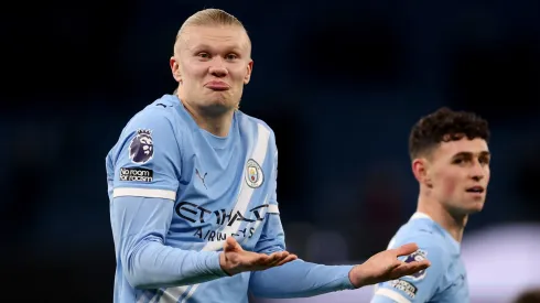 Haaland viene de anotar un doblete ante West Ham y quedó a uno de los 150 goles con el Manchester City.