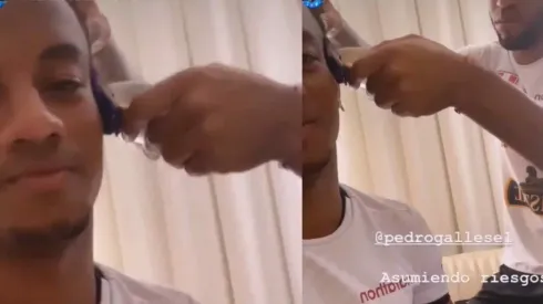 André Carrillo se cortó el pelo en la concentración de Perú.