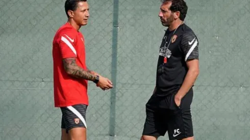 Gianluca Lapadula entrenó en el Benevento este martes.