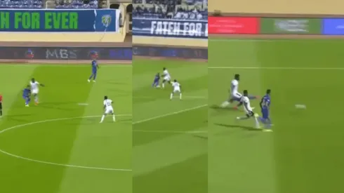 Desde la mitad de la cancha: Christian Cueva regaló un pase mágico en el fútbol de Arabia Saudita