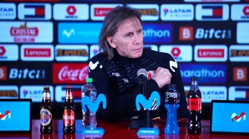 Ricardo Gareca en rueda de prensa. Foto: Selección Perú (Twitter)