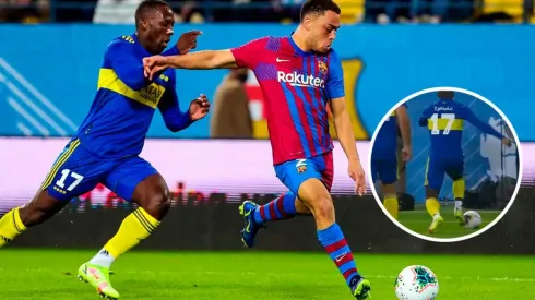 Advíncula contra Sergiño Dest en la Maradona Cup. Foto: FC Barcelona (Twitter)