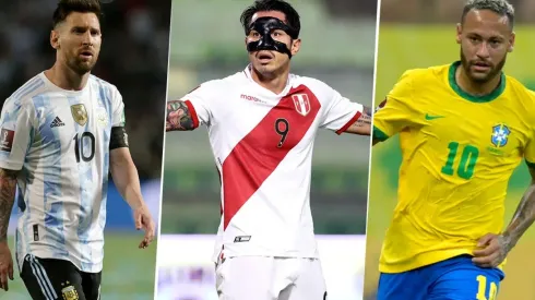 Gianluca Lapadula compite contra Lionel Messi y Neymar. Foto: Getty