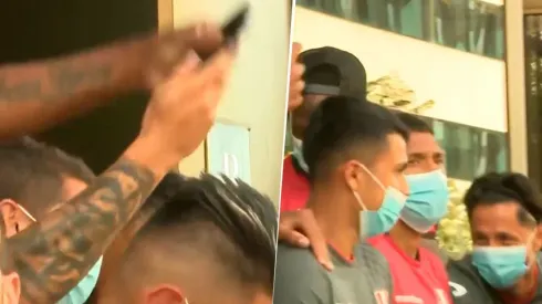 Así fue el 'robo' de celular de Gianluca Lapadula, por parte de Luis Advíncula. Foto: Canal N