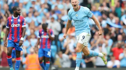 Erling Haaland marcó tres goles con la camiseta del City
