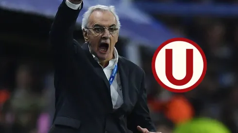 Jorge Fossati y el escudo de Universitario.
