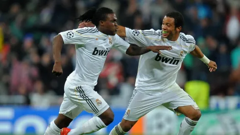 Royston Drenthe, junto a Marcelo en 2009 en el Real Madrid.