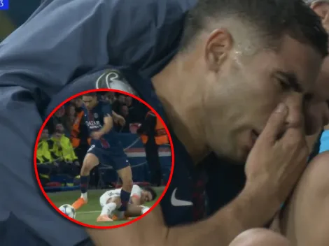 La patada desde atrás de Díaz a Hakimi, que terminó lesionado y entre lágrimas