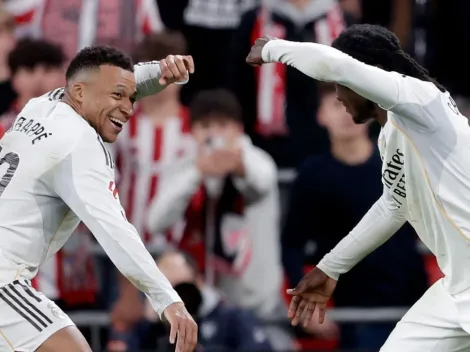 Con doblete de Mbappé, Real Madrid goleó al Athletic Club en San Mamés y sigue a uno del Barça