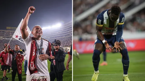 Edison Flores celebrando y Eryc Castillo molesto.
