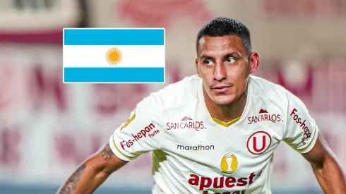 Alex Valera con la bandera argentina.