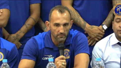 Hernán Barcos, durante su presentación en FC Cajamarca.