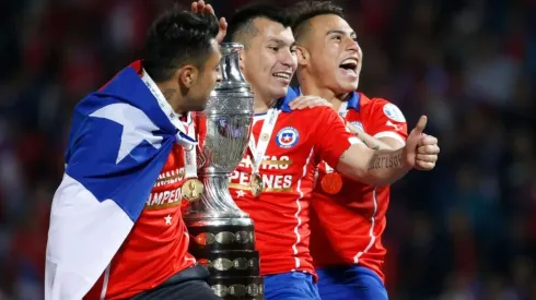 Gonzalo Jara, Gary Medel y Eduardo Vargas.