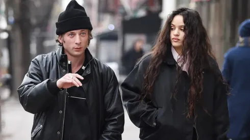 Jeremy Allen White and Rosalía in January, 2024.