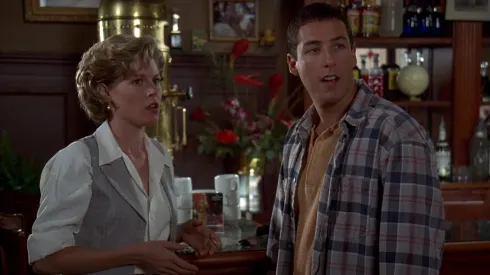 Adam Sandler and Julie Bowen in Happy Gilmore