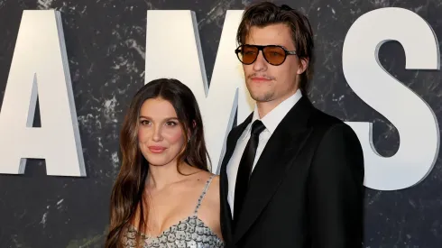 Millie Bobby Brown and Jake Bongiovi attend Netflix's "Damsel" New York Premiere at Paris Theater on March 01, 2024.
