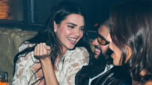 Bad Bunny and Kendall Jenner at a Met Gala afterparty in New York City.