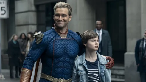 Antony Starr and Cameron Crovetti in "The Boys".