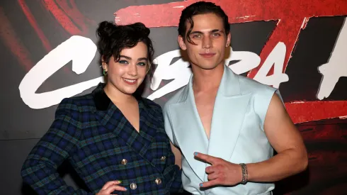 Mary Mouser and Tanner Buchanan attend Netflix's "Cobra Kai" Season 5 Premiere Event in 2022.