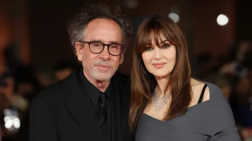 Tim Burton and Monica Bellucci attend a red carpet for the movie "Diabolik Chi Sei?" during the 18th Rome Film Festival at Auditorium Parco Della Musica on October 19, 2023 in Rome, Italy.