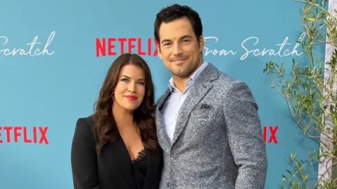 Nichole Gustafson and Giacomo Gianniotti at the “From Scratch” premier.