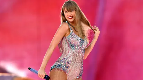 Taylor Swift performs on stage during the "Taylor Swift | The Eras Tour" at Wembley Stadium on August 15, 2024 in London, England. (Photo by Kate Green/Getty Images)