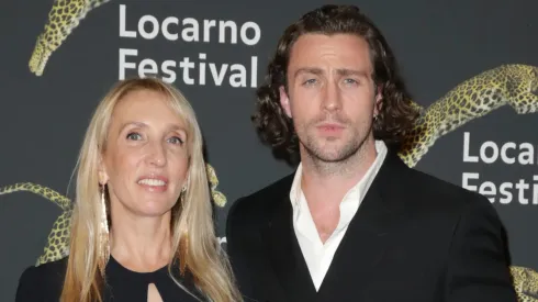 Sam Taylor-Johnson and Aaron Taylor-Johnson attend the 75th Locarno Film Festival red carpet.