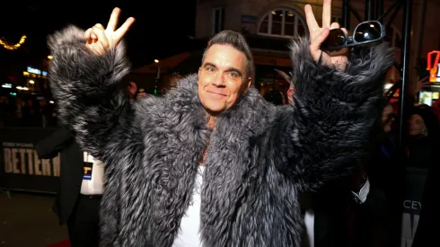 Robbie Williams attends the "Better Man" special screening at Le Grand Rex on December 13, 2024.