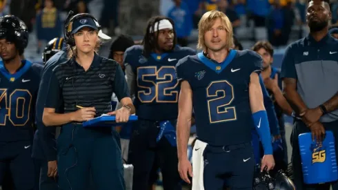 Glen Powell and Perry Mattfeld in Chad Powers (2025)