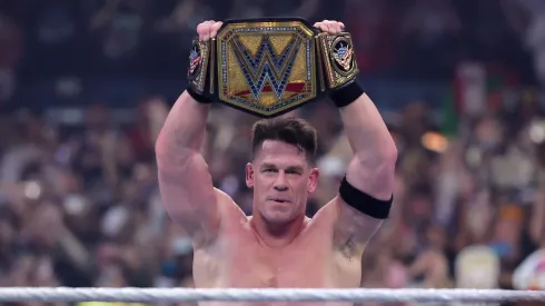 John Cena celebrates after defeating Cody Rhodes for the Undisputed WWE Championship during WrestleMania 41 at Allegiant Stadium on April 20, 2025 in Las Vegas, Nevada. (Photo by Ethan Miller/Getty Images)