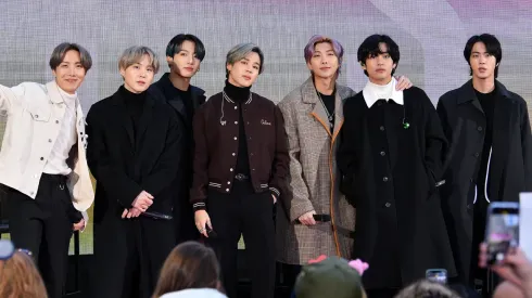 J-Hope, SUGA, Jungkook, Jimin, RM, V, and Jin of the K-pop boy band BTS visit the "Today" Show at Rockefeller Plaza.