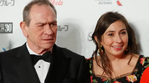 Tommy Lee Jones and Victoria Jones attend the red carpet of the 30th Tokyo International Film Festival in 2017.