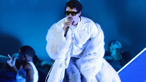 Bad Bunny performs onstage at the 2025 iHeartRadio Music Awards.